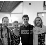 Giuseppe and Susan Arena with World Champion roller skaters Daniel Morandin and Melissa Morandin Comin De Candido, Valentina Marchei and World Champion, Brian Joubert
